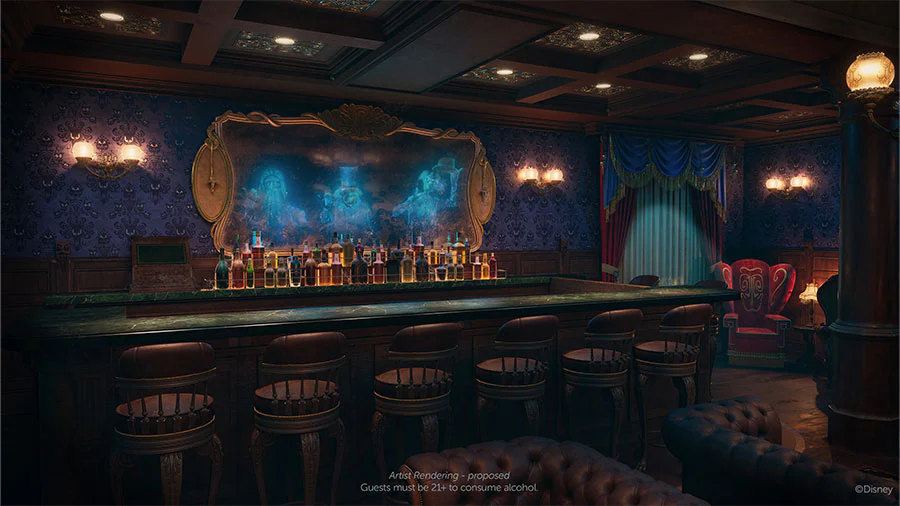 Artist rendering of the Haunted Mansion Parlor armchair, Disney Treasure