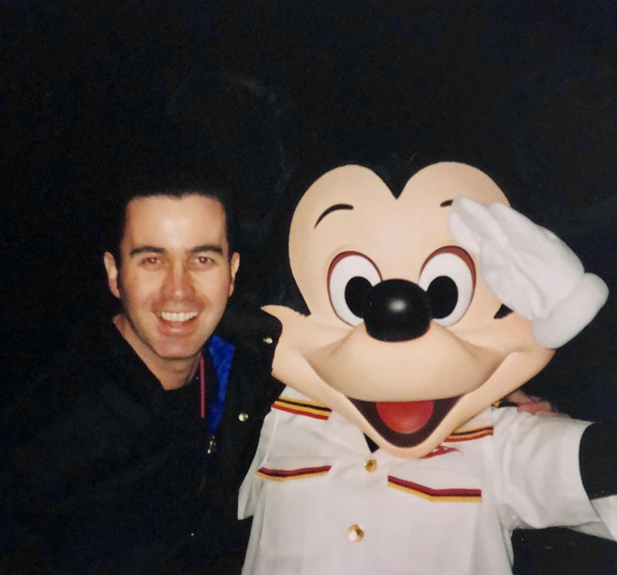 Cruise Director Darren McBurney with Minnie Mouse
