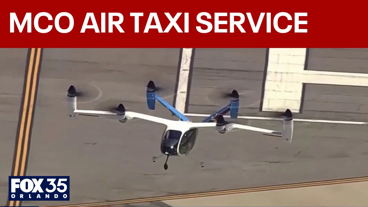 Electric vertical takeoff and landing air taxi concept for Orlando International Airport advanced air mobility project