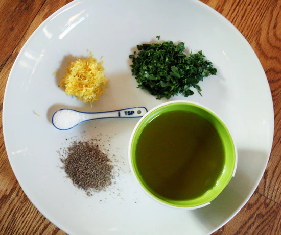 Gremolata ingredients for the Disney Cruise Line Osso Buco recipe