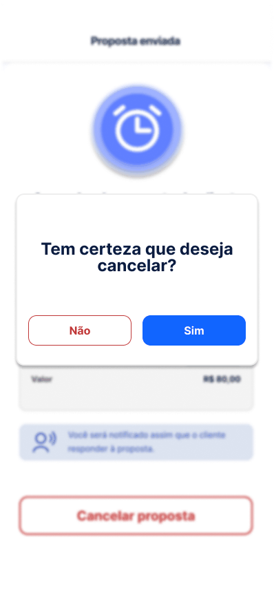 Tela Cancelar a proposta