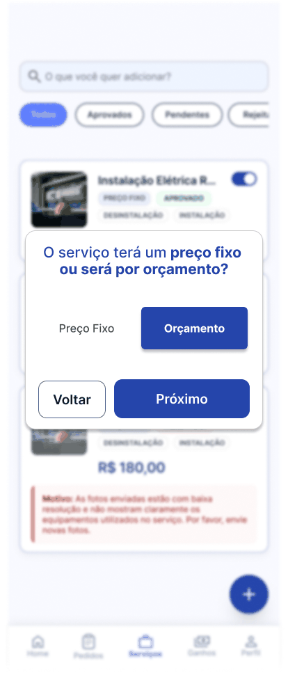 Tela Tipo · Orçamento