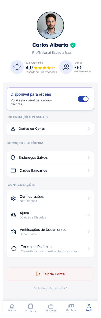 Tela Perfil