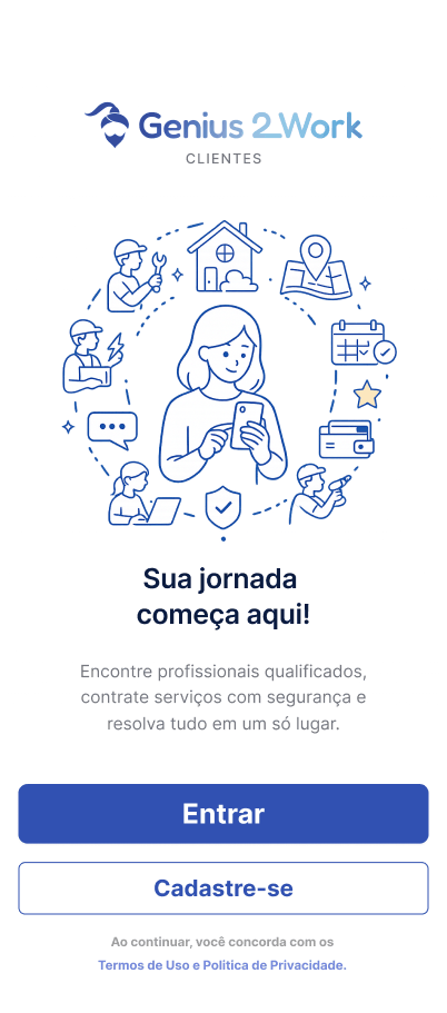 Tela de boas-vindas