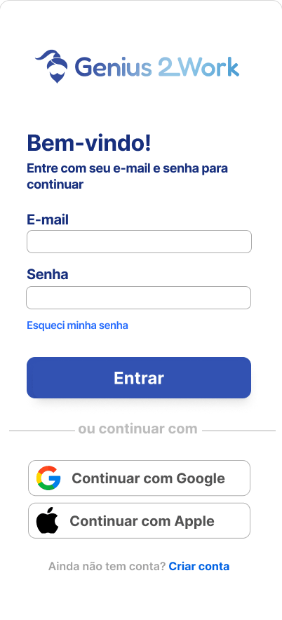 Tela Entrar