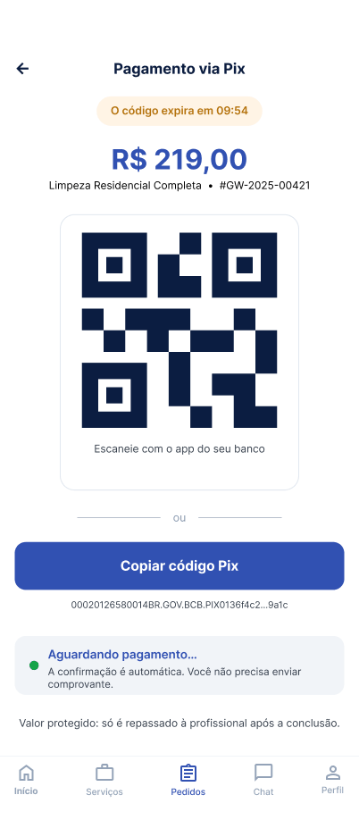 Tela Pagar com Pix