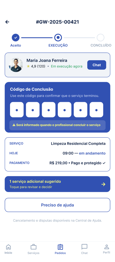 Tela Acompanhar pedido