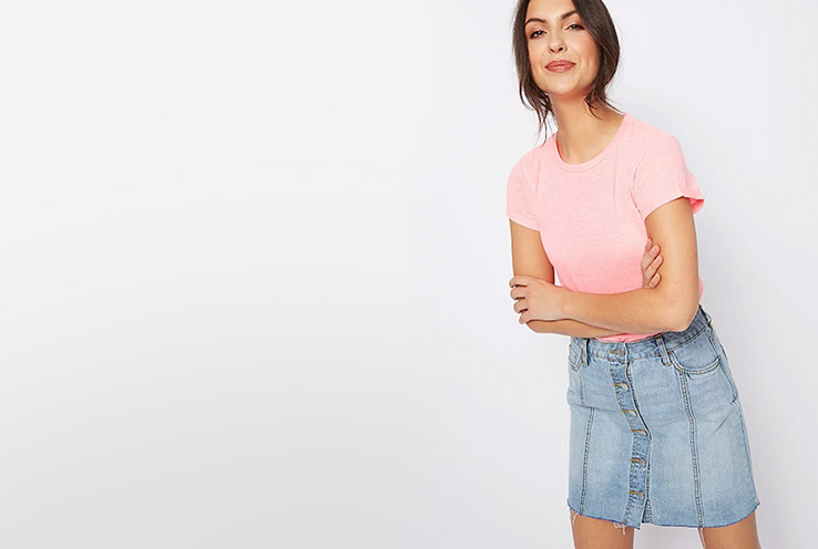 shirts to wear with blue jean skirts