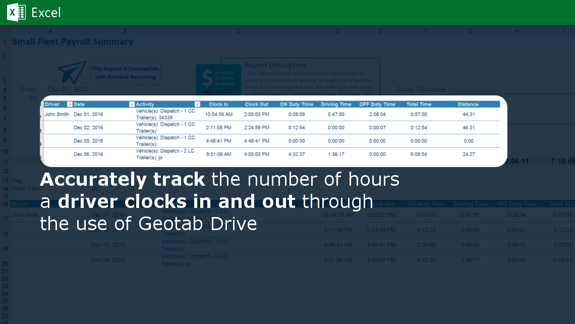 image of Small Fleet Driver Payroll ELD Report