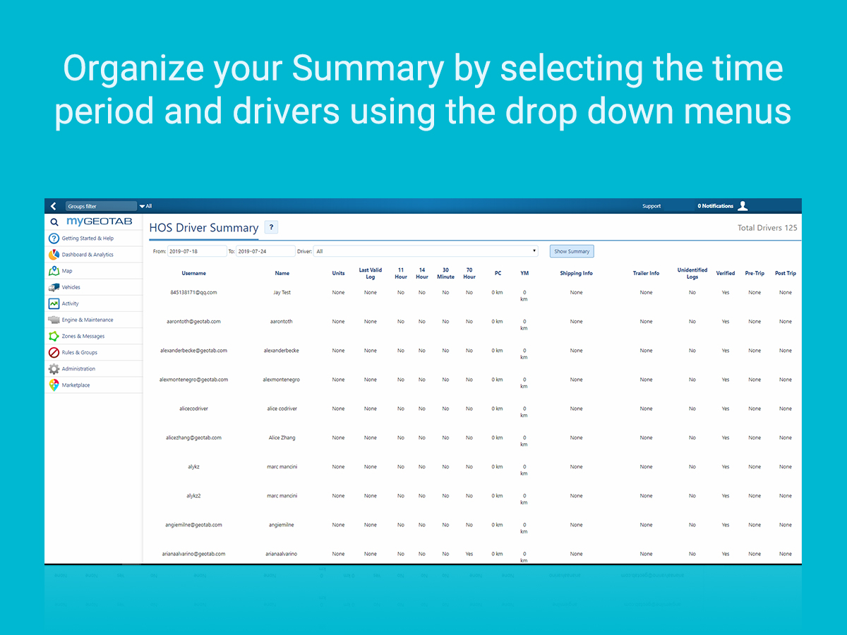 image of HOS Driver Summary