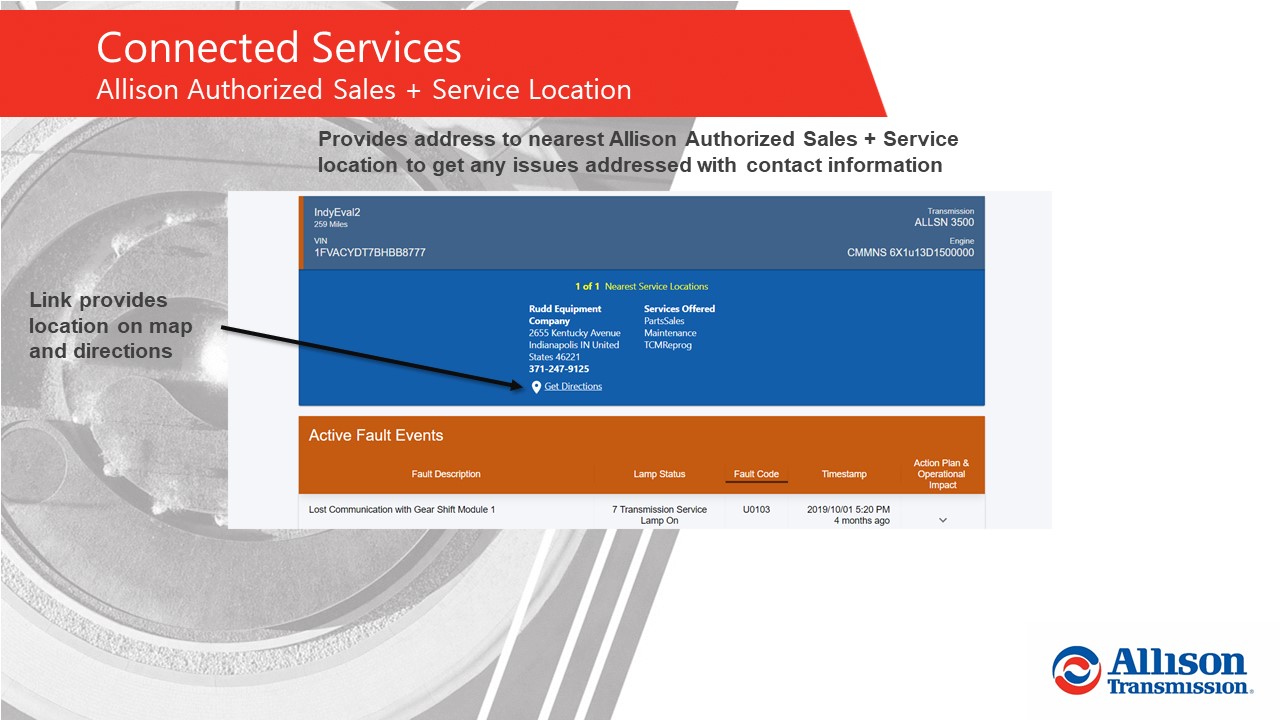 image of Allison Transmission Connected Services