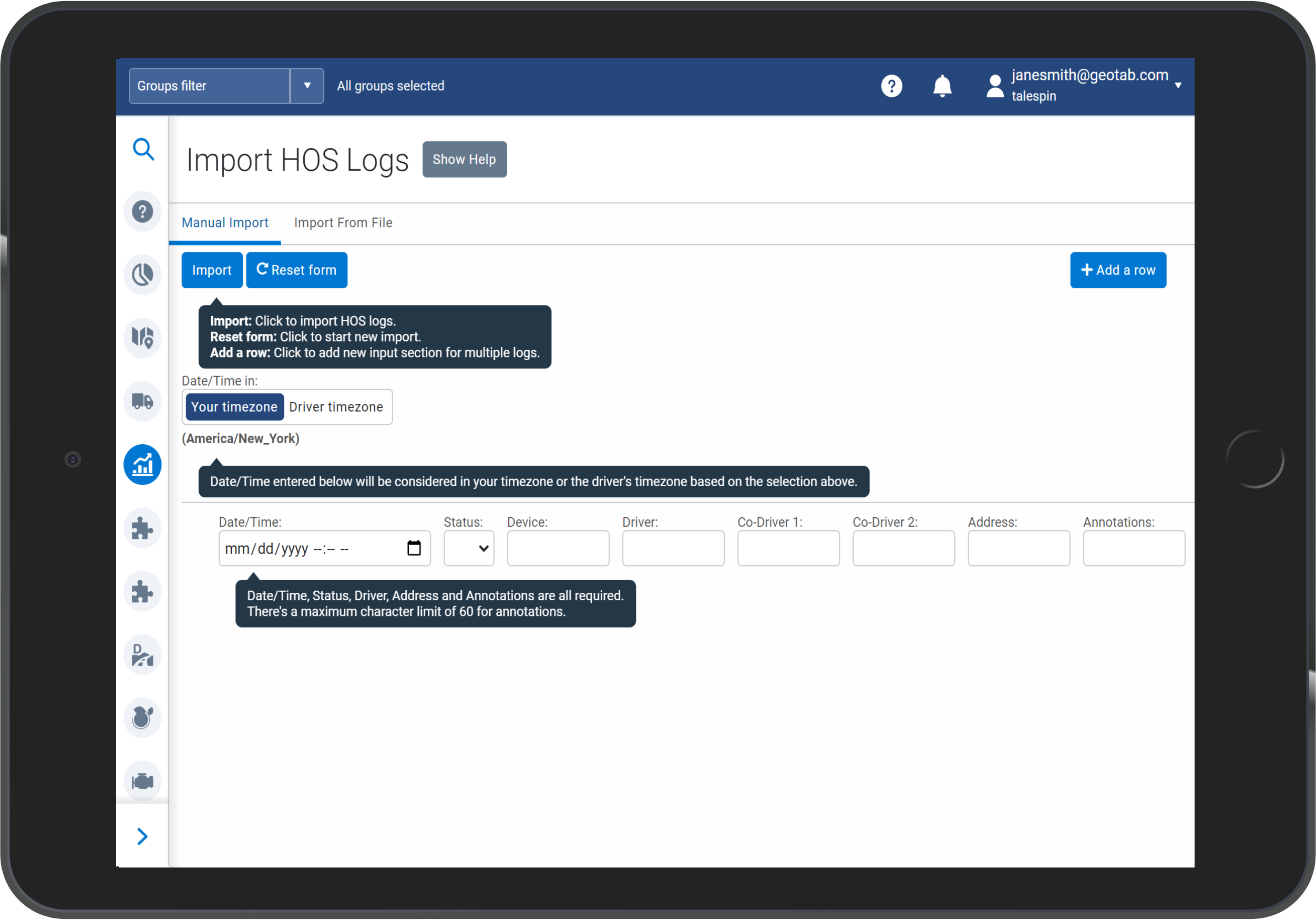 image of Import HOS Logs