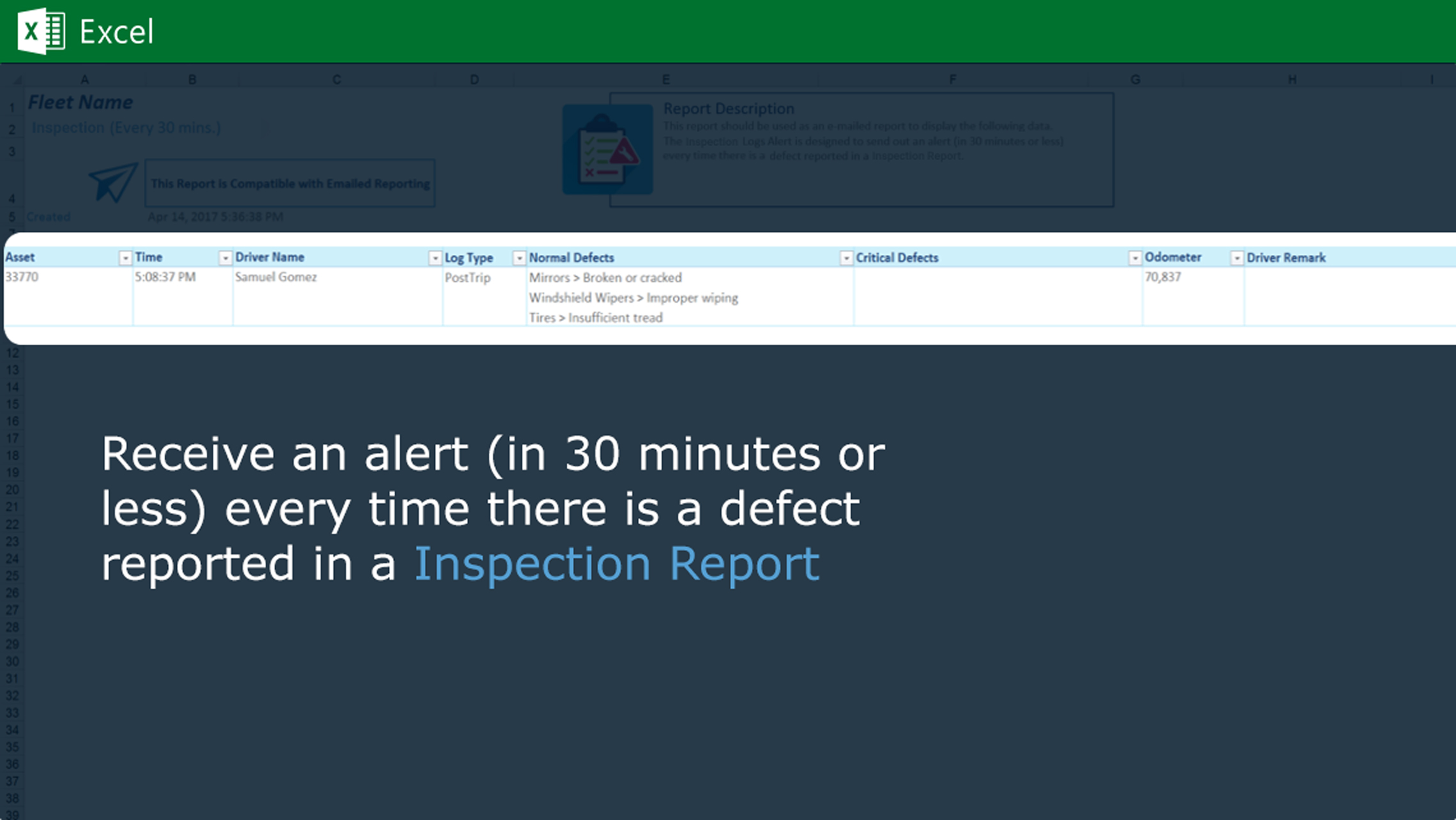 image of Inspection Defects Alert Report