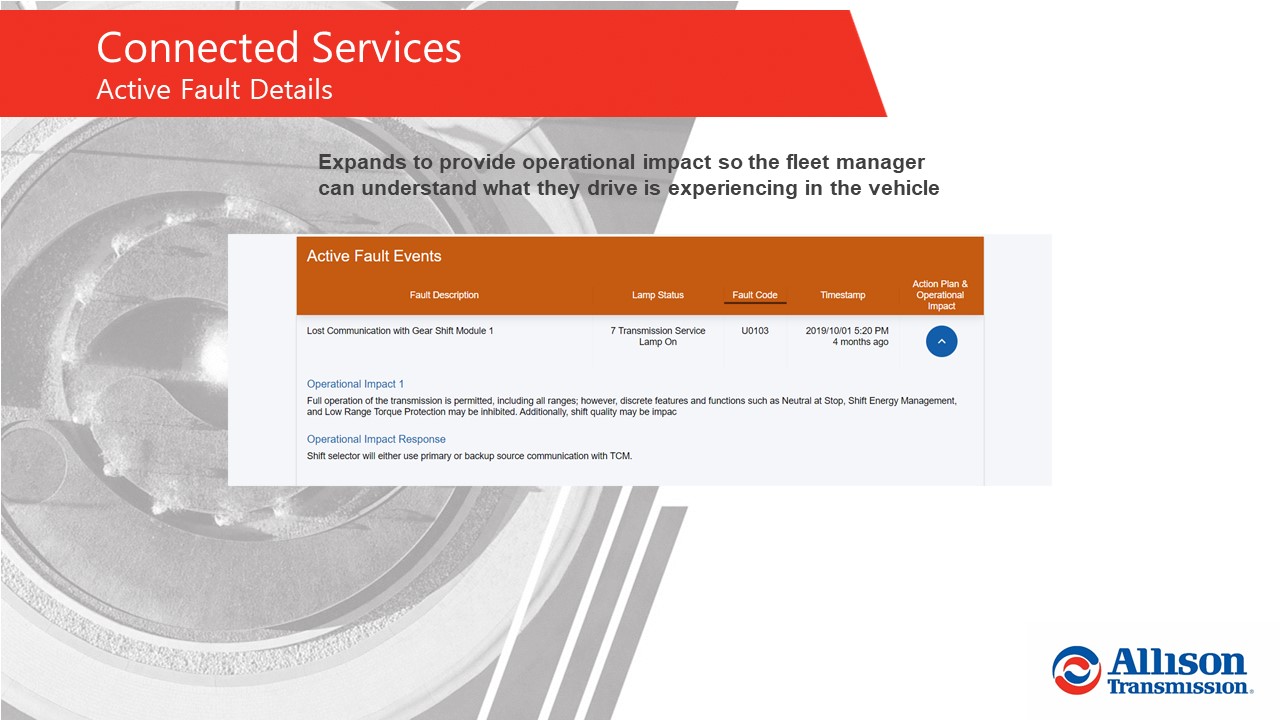 image of Allison Transmission Connected Services