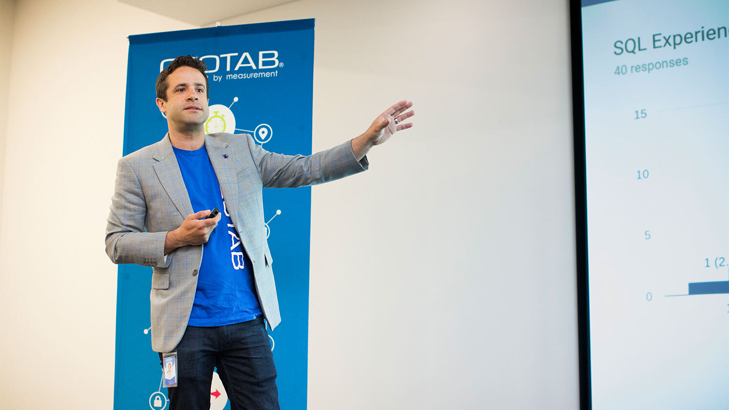 Mike Branch presenting at Geotab Data Bootcamp