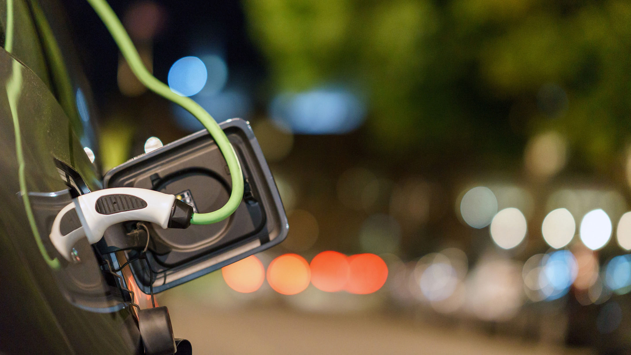 Electric vehicle charging outside