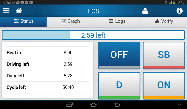 Screenshot der Geotab Drive App
