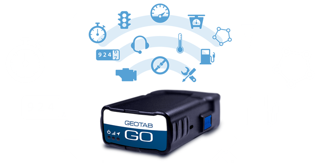 Geotab-Gerät mit Symbolen