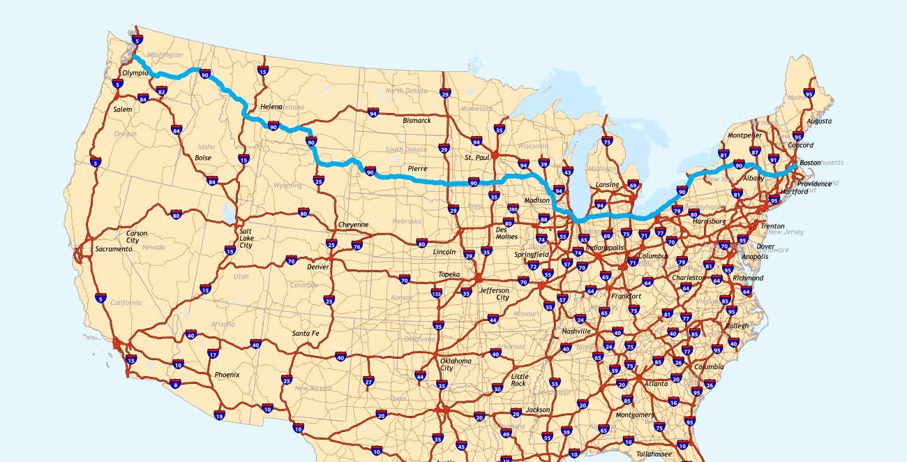 Map Interstate 90 Us 