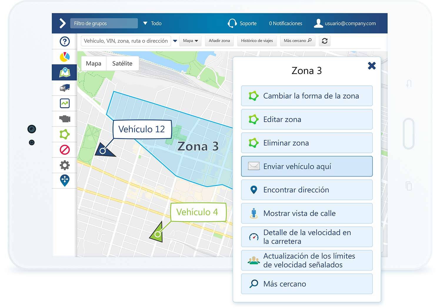 MyGeotab mostrando información en tiempo real para distribuir conductores.