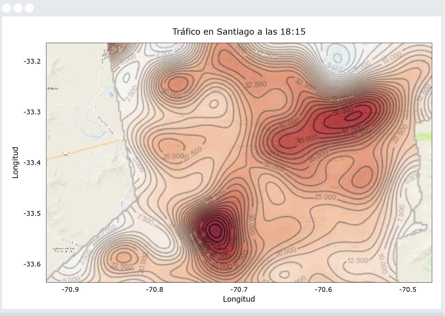Mapa de calor de congestión del tráfico en MyGeotaber Alt Text