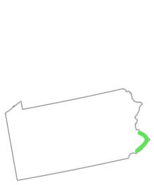 A map showing the most scenic route in Pennsylvania