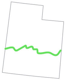 A map showing the most scenic route in Utah