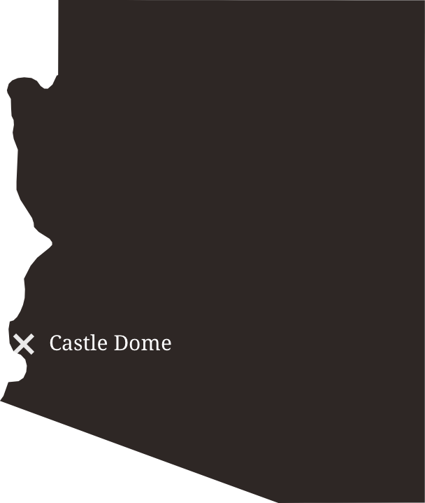 Map showing the location of Castle Dome