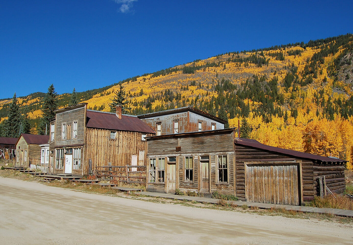 A photo of a ghost town in Colorado