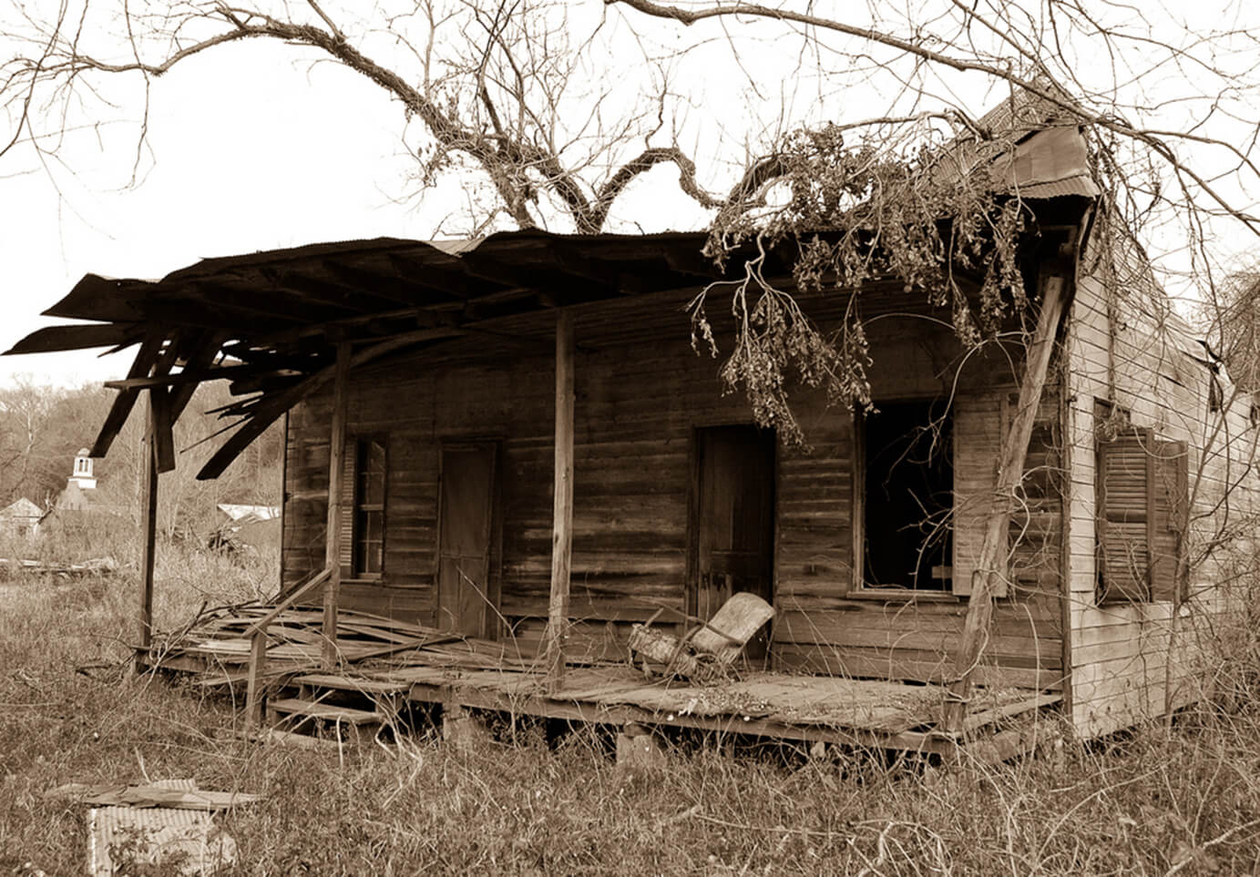 A photo of a ghost town in Mississippi
