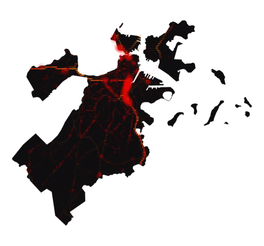 Boston temperature map