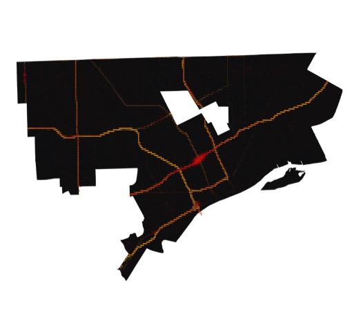 Detroit temperature map