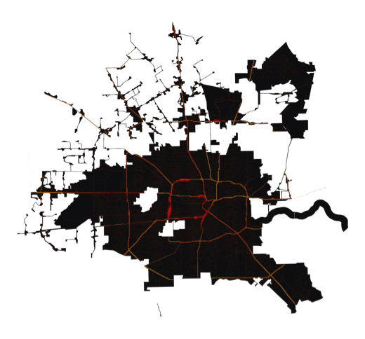 Houston temperature map