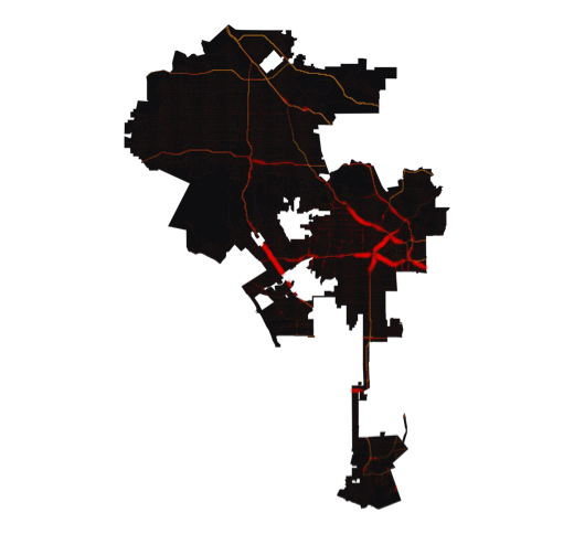 Los Angeles temperature map