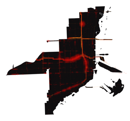 Miami temperature map