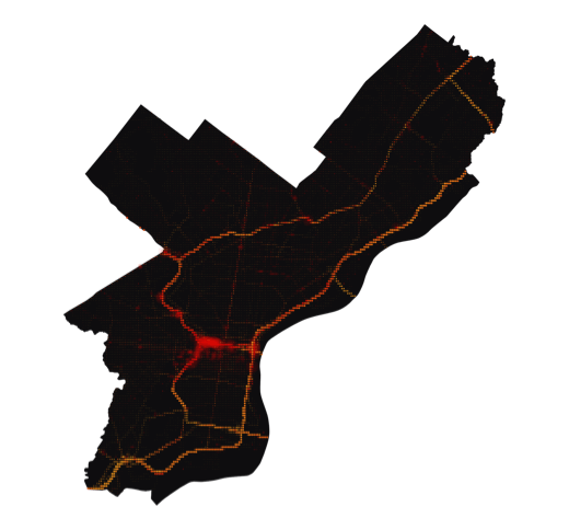 Philadelphia temperature map