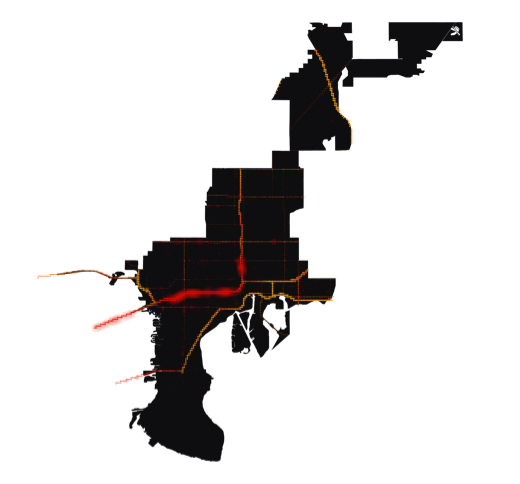 Tampa temperature map