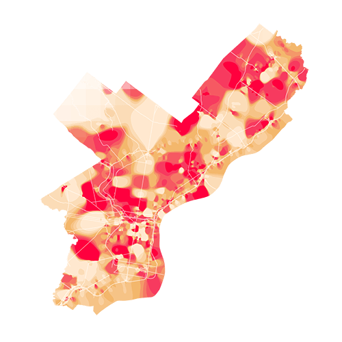 Philadelphia temperature map