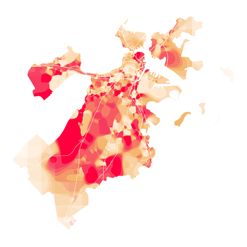 Boston temperature map