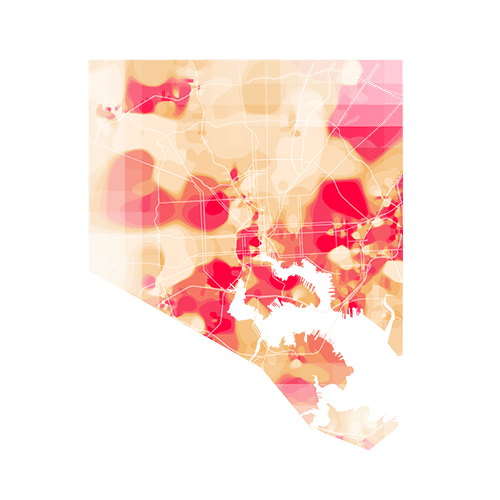 Baltimore temperature map