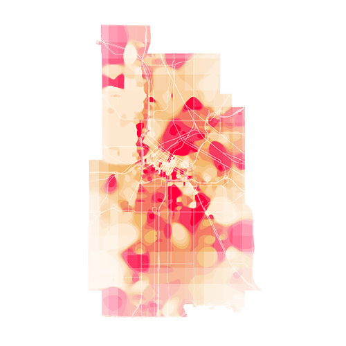 Minneapolis temperature map