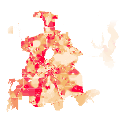 Dallas temperature map