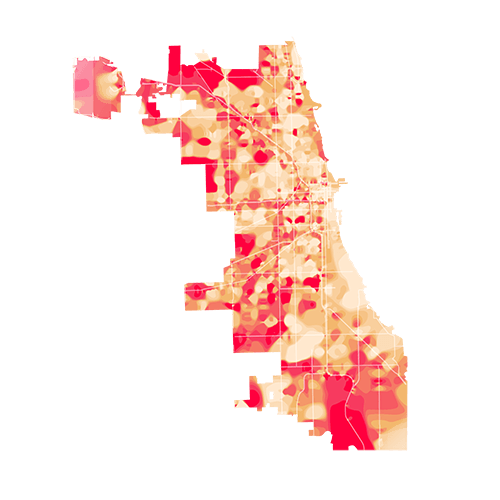 Chicago temperature map