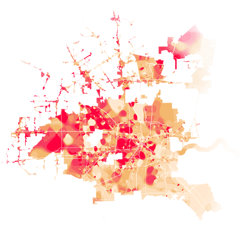 Houston temperature map