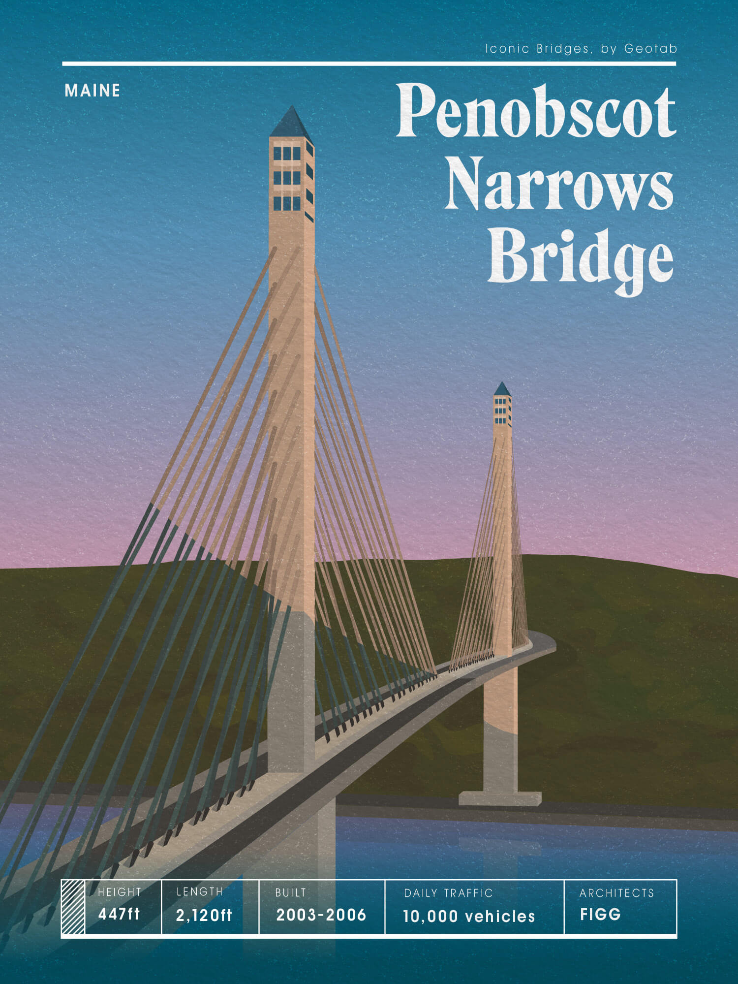 Illustration of Penobscot Narrows Bridge