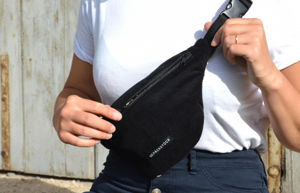 Bauchtasche Cord Schwarz