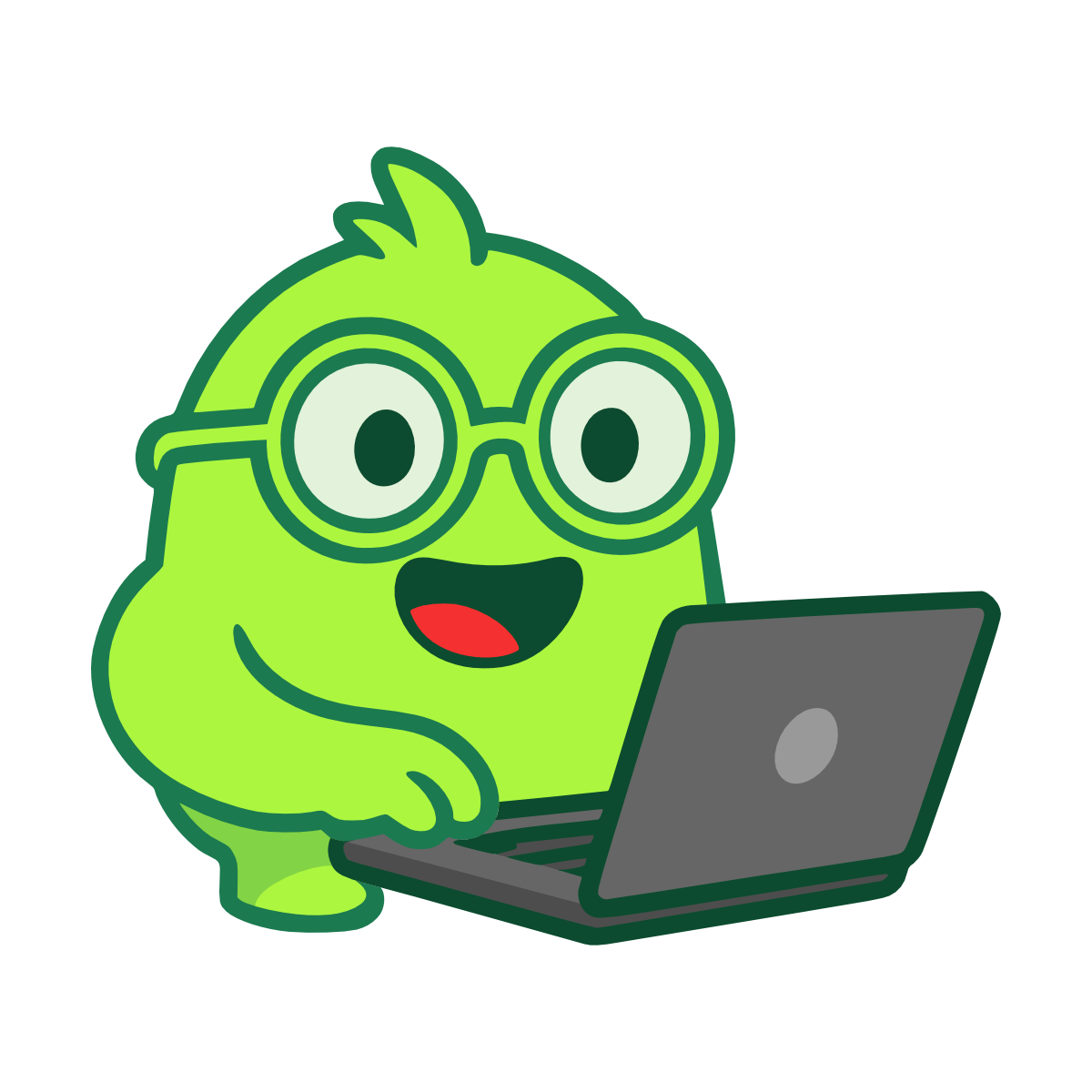 BOB working on a laptop