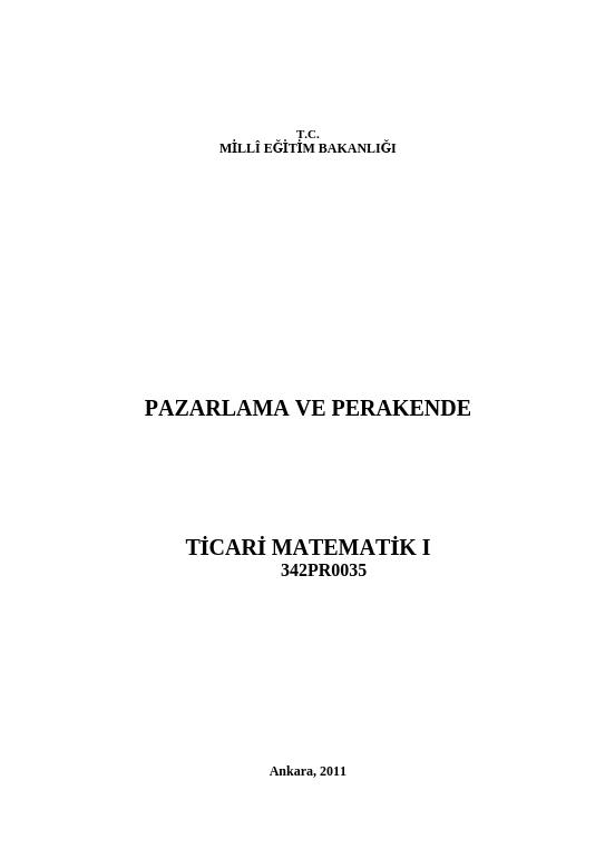 Ticari Matematik 1