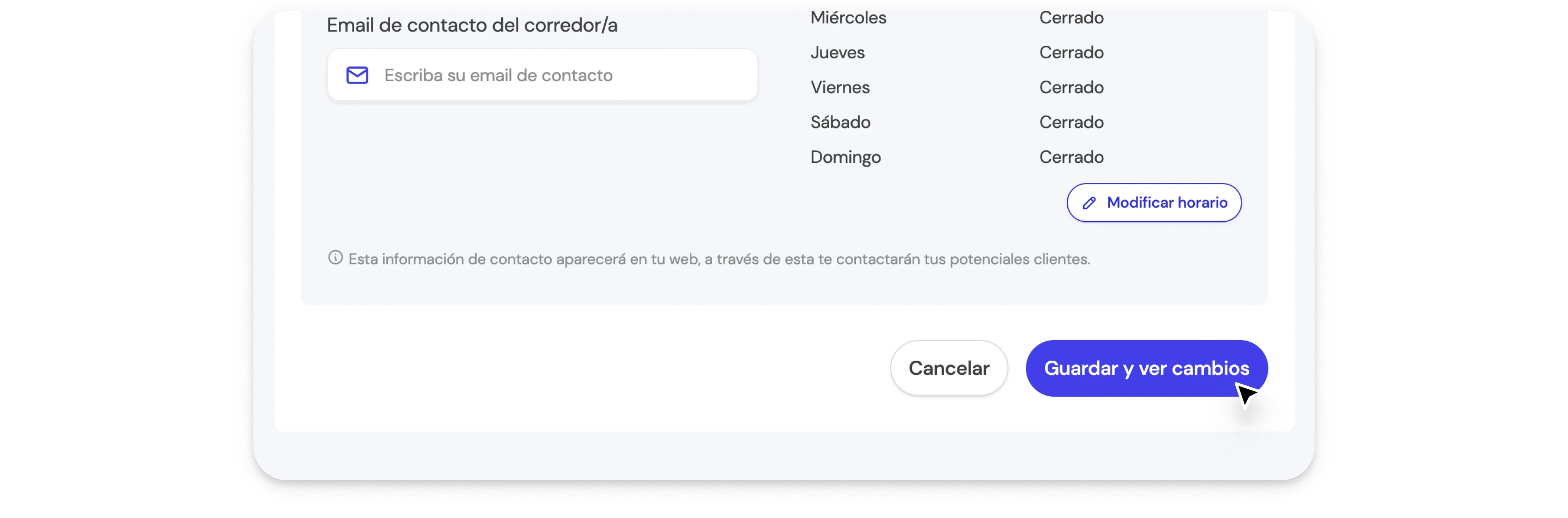 Botón para que el Empleado guarde y previsualice los cambios en su configuración en la BrokerApp de Life5.