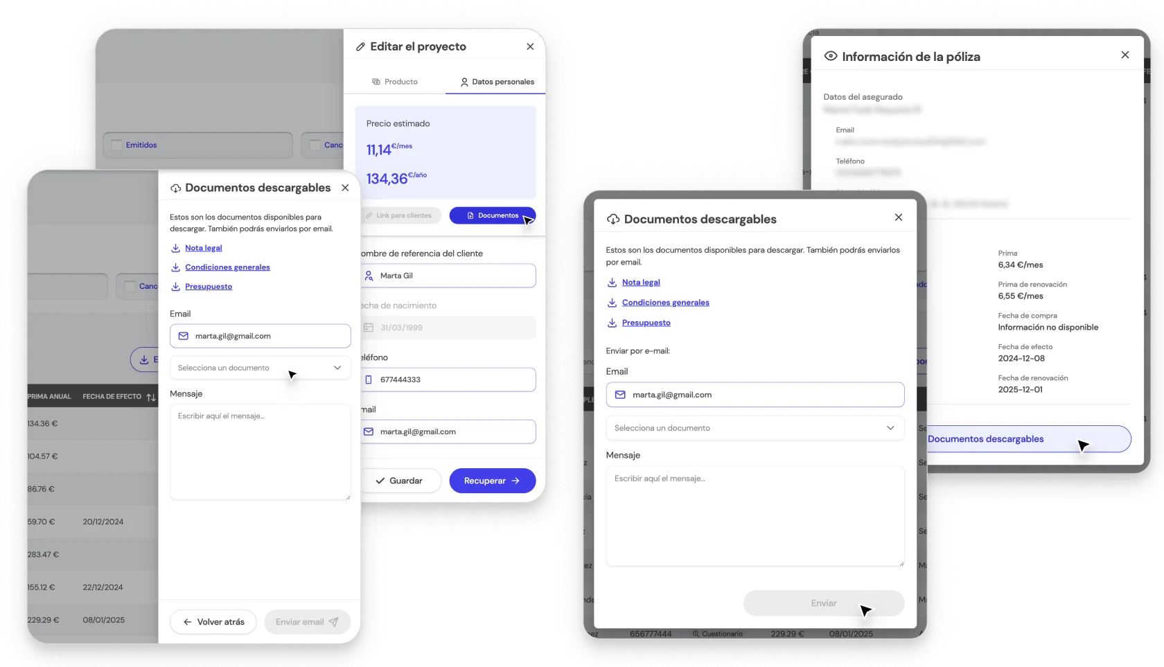 Otras formas de acceder a los documentos descargables.